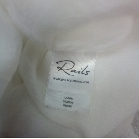 RAILS " Carlyn " White Mini Dress Tie Straps Ruffle Tiered Dress LARGE - Picture 12 of 16